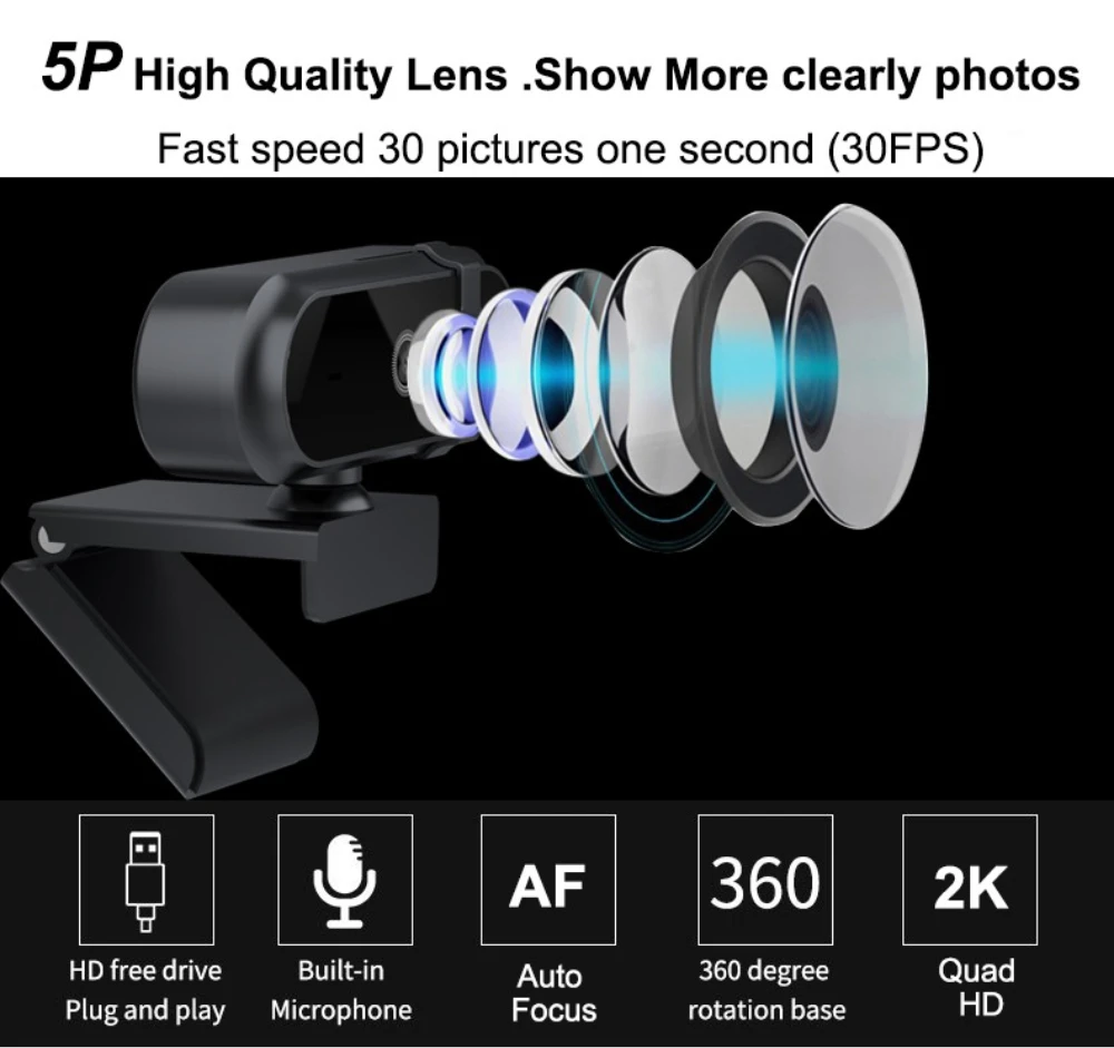 4K 2K Autofoucs Webcam 30fps F - Gaming Console Youtube 评论和价格
