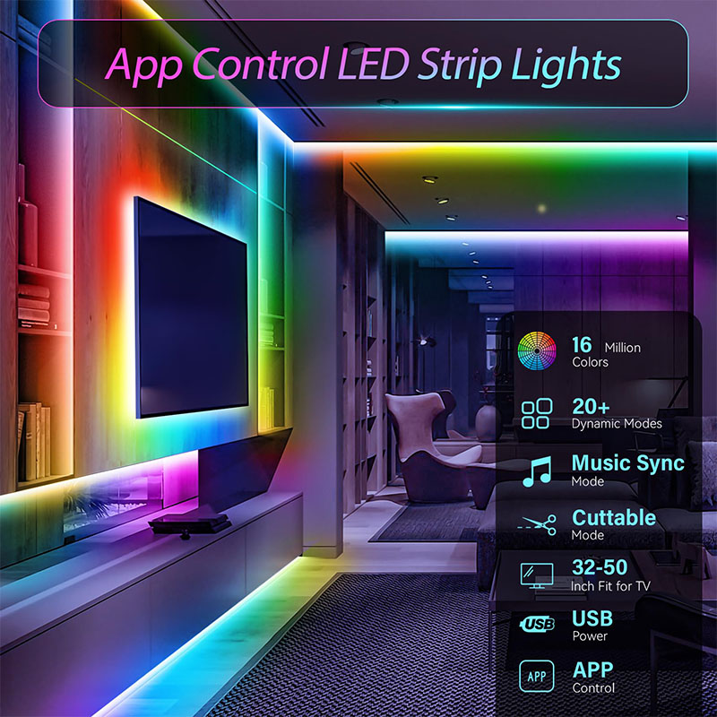USB RGB LED Strip SMD3535 With - Led Gaming Light Strip 评论和价格